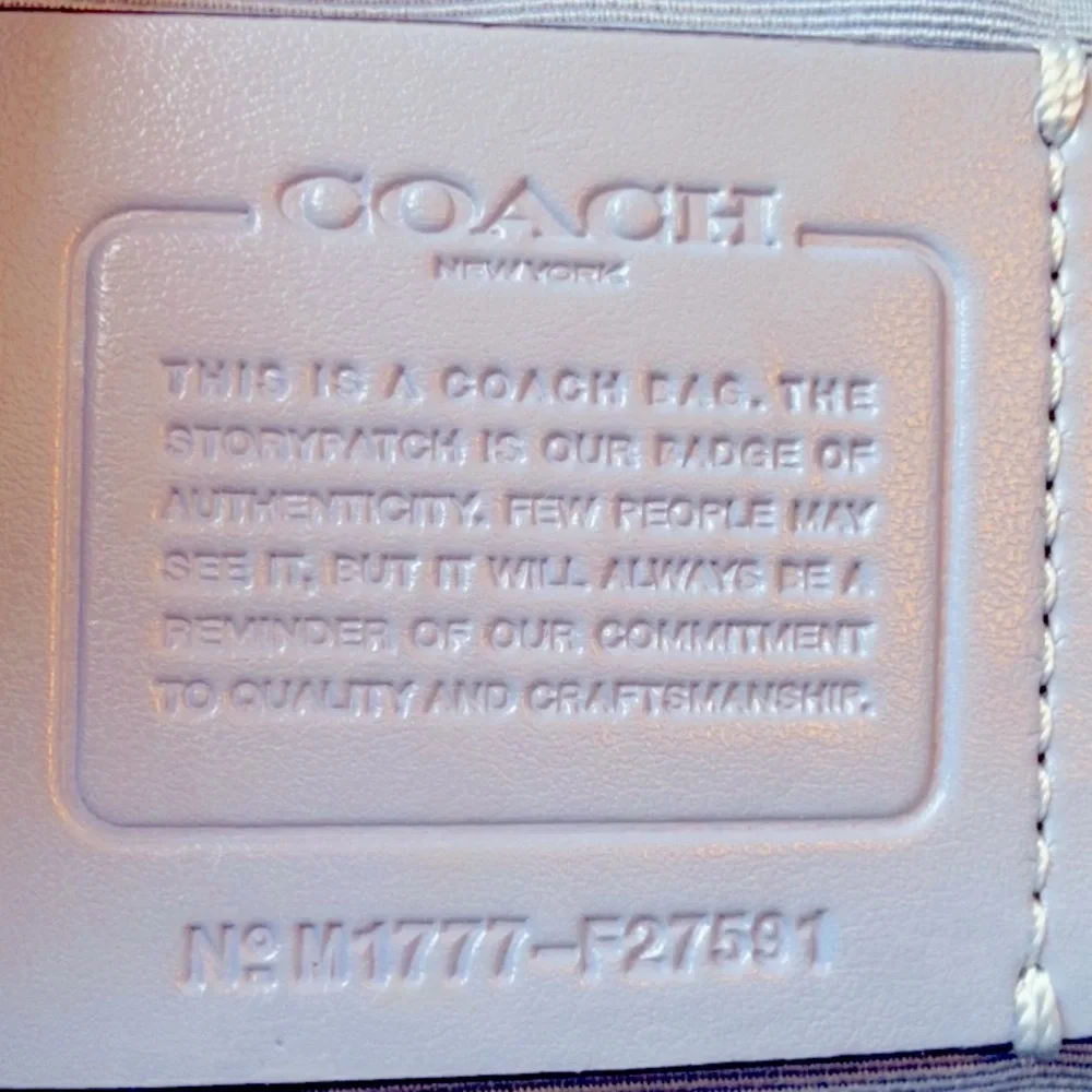 Coach Blue Handbag with Scarf and Gold Accents comes with bag scarf & dusty.EUC - Picture 5 of 5